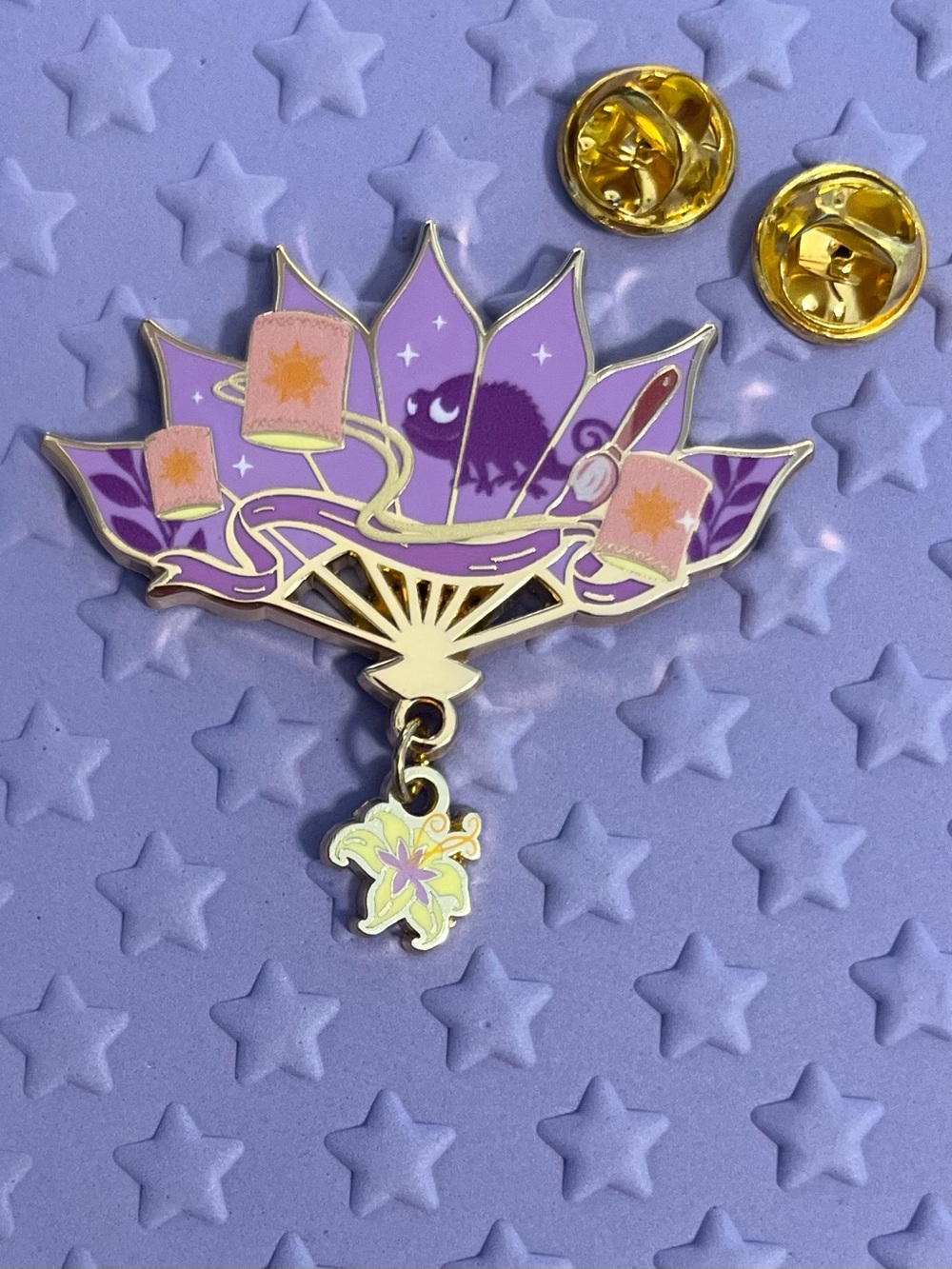 Disney Tangled Rapunzel Purple Lantern Dangle Single Pin by Monogram